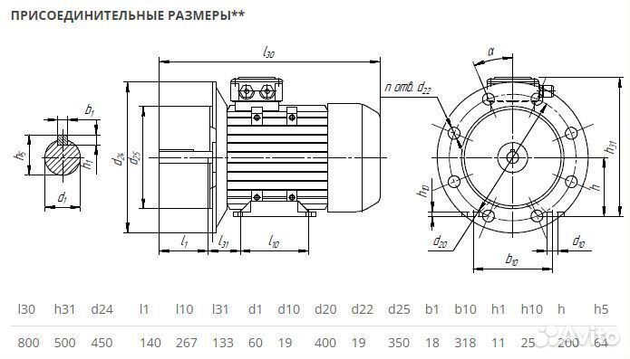 Электродвигатель аир 200М6 (22кВт-1000об) новый