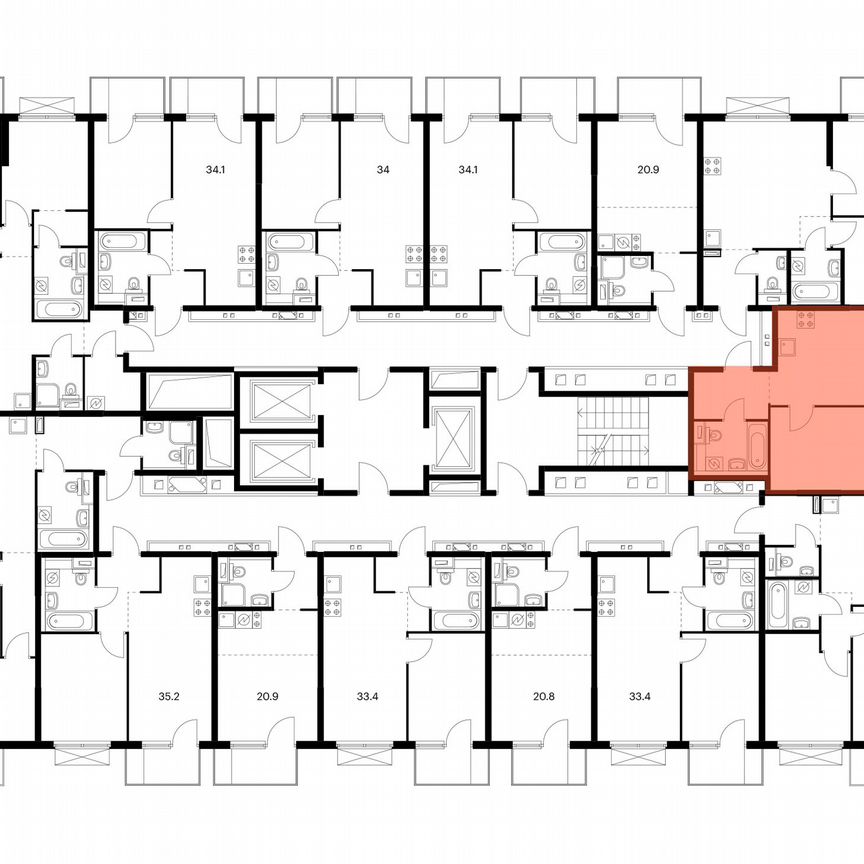 1-к. квартира, 43,3 м², 4/19 эт.