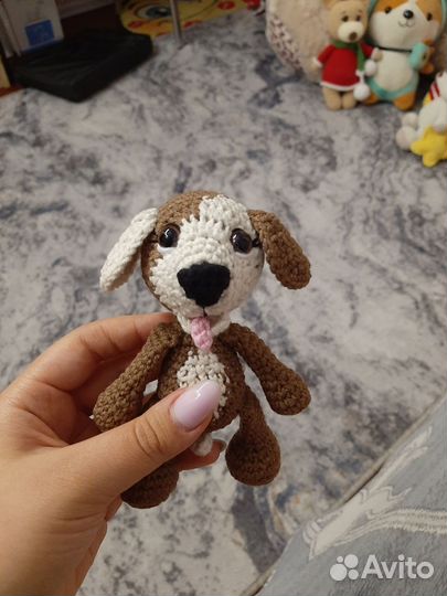 Мини-игрушка собачка ручной работы