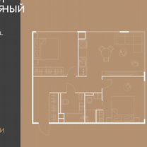 3-к. квартира, 55 м², 3/25 эт.