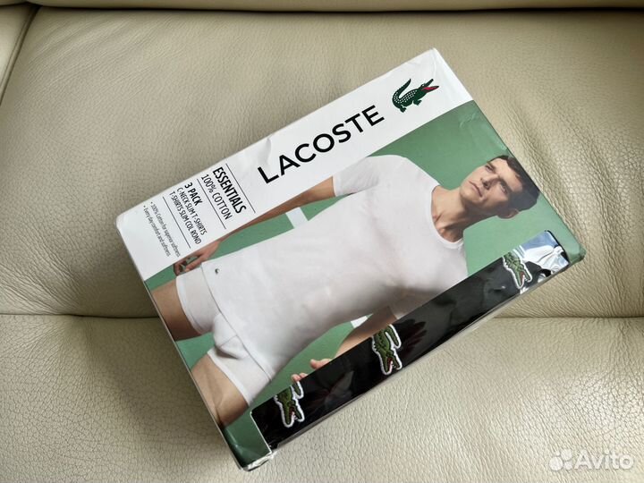 Футболки 3шт./черные Lacoste Slim Оригинал