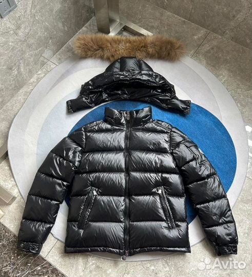 Пуховик Moncler Maya Faux Fur с мехом в наличии