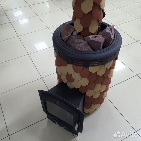 Печь Для Бани Альфа Панголина Inox шамот - терракота