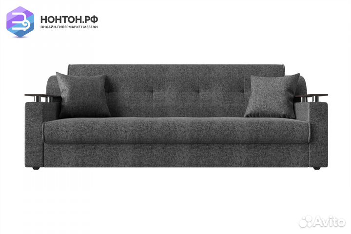 Диван книжка Сенатор рогожка серая