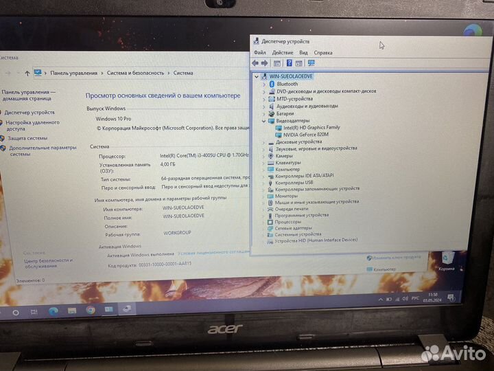 Мощный ноутбук Acer 2 видеокарты/SSD