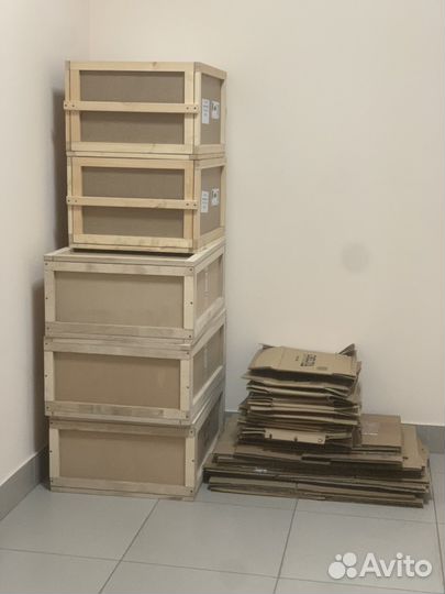 Коробки картонные бу и деревянные ящики