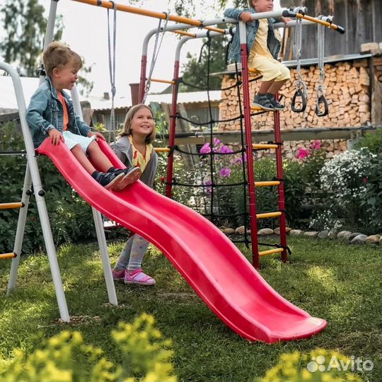 Уличный комплекс с горкой и качелями
