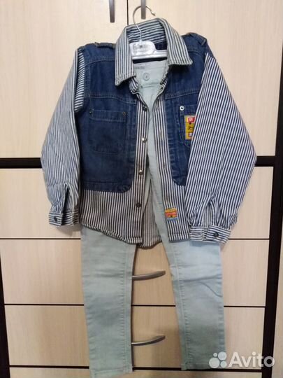 Джинсовая рубашка для девочки р.134 - р. 146