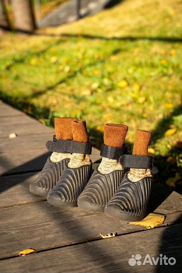 Ботинки для собак, черно-коричневые