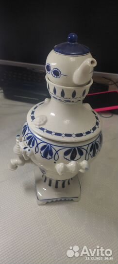 Гжель самовар, винтаж, СССР