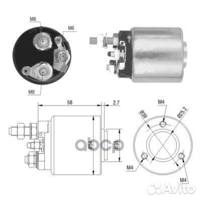 Втягивающее реле стартера 46008 meat & doria