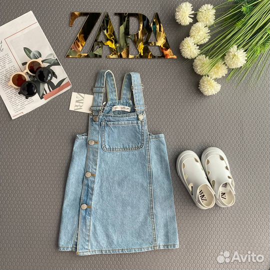 Джинсовый сарафан для девочки zara