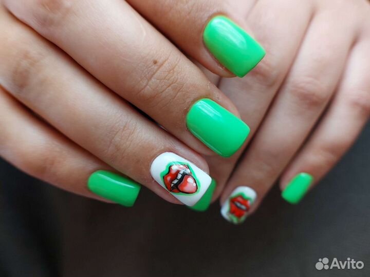 Маникюр гель лак наращивание