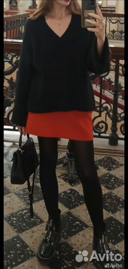 Юбка 12 storeez 42 красная с карманами короткая