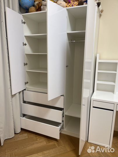 Шкаф 3-х дверный челси белый