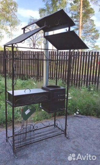 Мангал с печью под казан