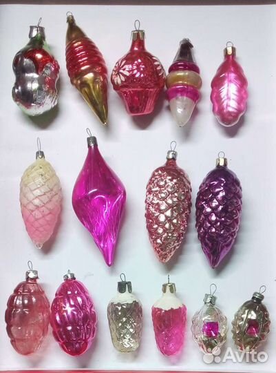 Елочные игрушки СССР стекло