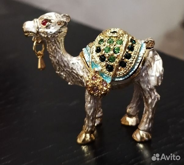 Статуэтка-шкатулка верблюд, металл/стразы, новая