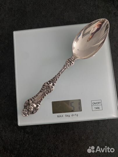 Винтажная серебряная столовая ложка, США