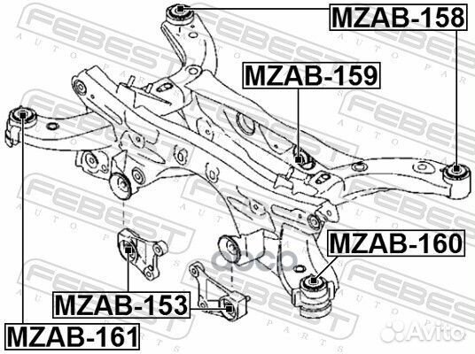 Сайлентблок подушки дифференциала mzab153 Febest