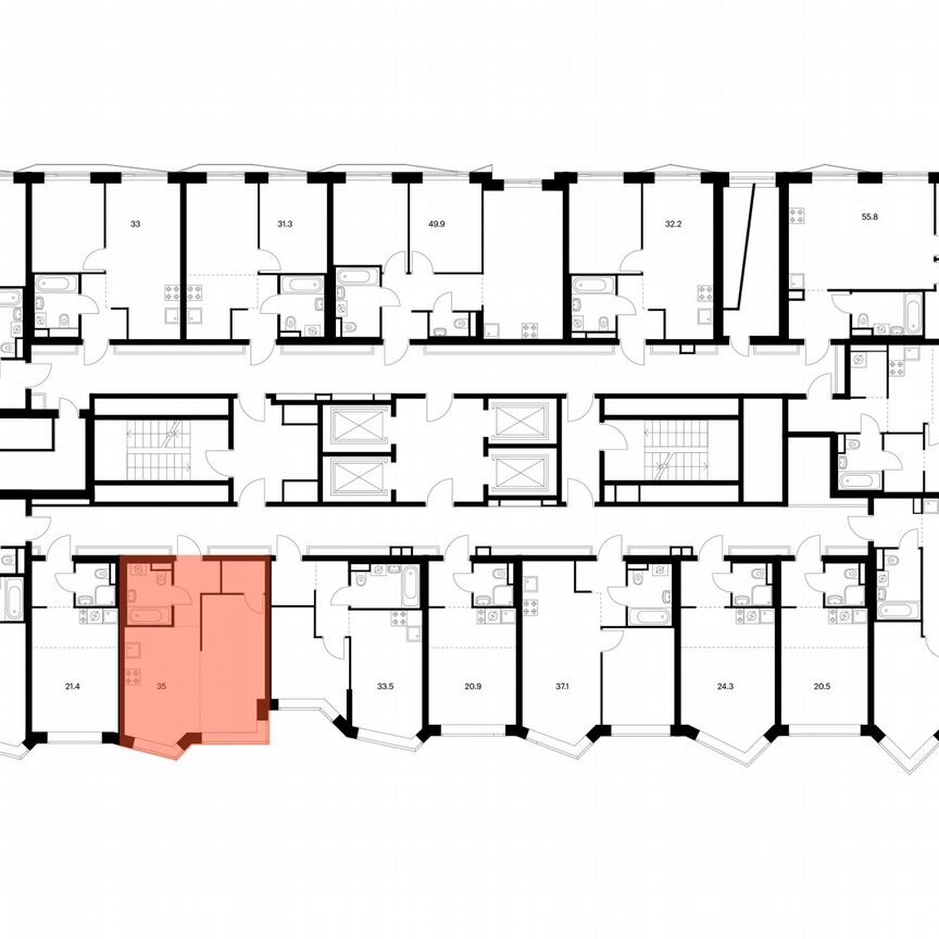 1-к. квартира, 35 м², 18/31 эт.