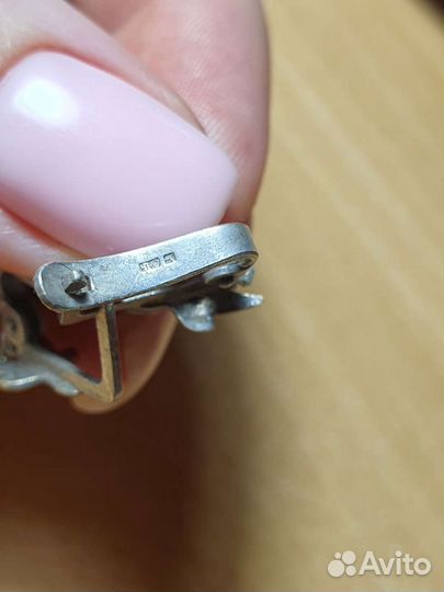 Серьги из мельхиора и аметиста СССР Винтаж