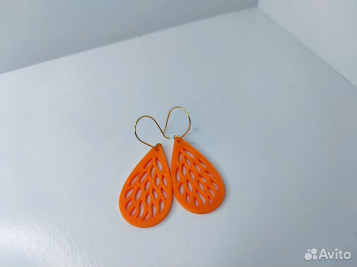 Серьги, сережки оранжевые 3