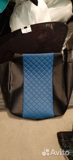 Чехлы ваз 2107 экокожа синий ромб