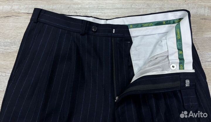 Dormeuil мужские тёмно-синие шерстяные брюки