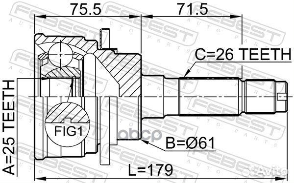 Шрус 0510B25 Febest