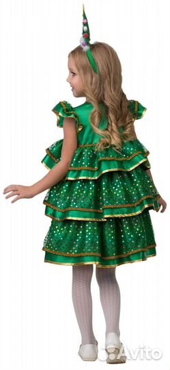 Новогодний костюм елочка для девочки 104-110(4-5)