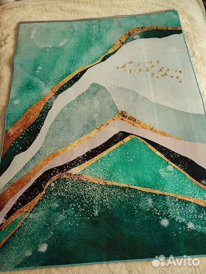 Новый Ковёр в гостинную 120/160 изумрудно-бирюзов