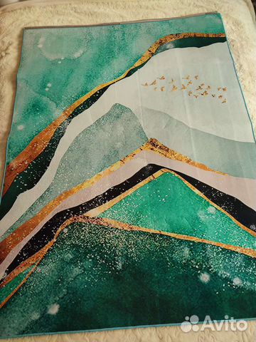 Новый Ковёр в гостинную 120/160 изумрудно-бирюзов