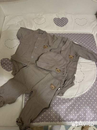 3 набора одежды для новорожденных 62 размер
