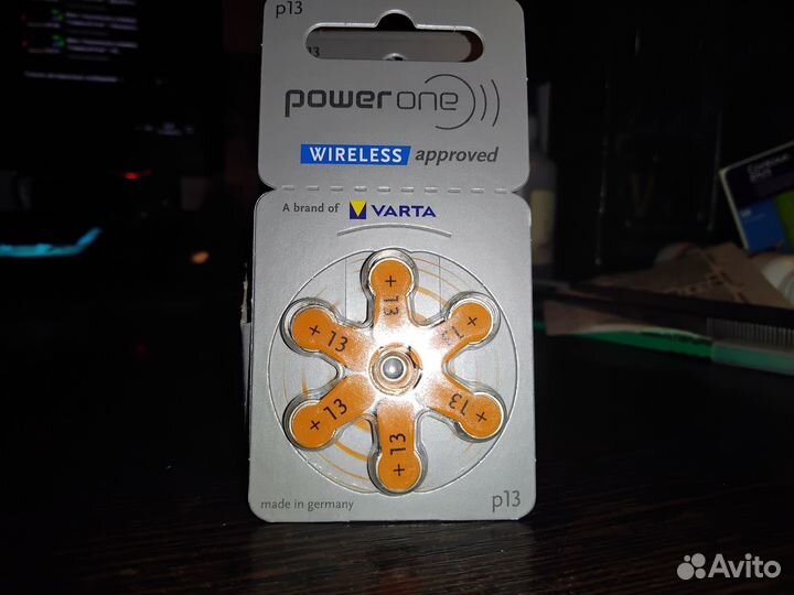 Батарейки PowerOne P13 для слухового аппарата