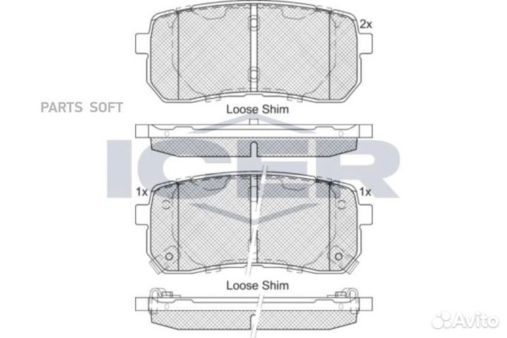 Icer 181839233 Колодки тормозные дисковые icer 181839-233 58302C5A00 KIA sorento III 15