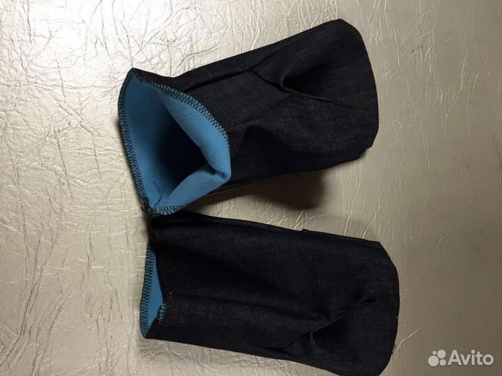 Рукавицы джинсовые утеплённые