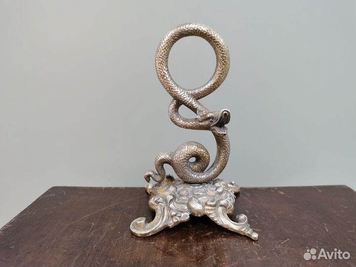 Подчасник часы бронза 19 век змея Царская Россия