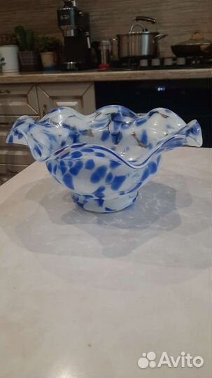 Ваза конфетница цветное стекло