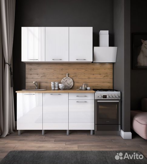 Кухня новая 1500 мм белая