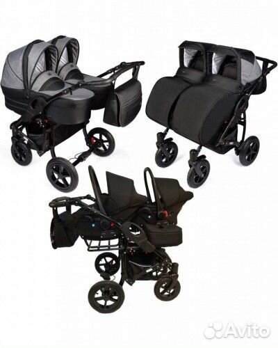Коляска для двойни 3в1 Vikalex Colonella