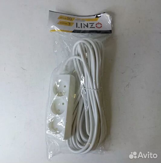 Удлинитель сетевой 10м, 3 гнезда