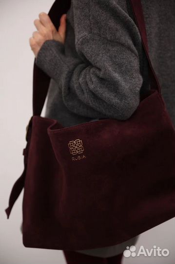 Сумка шопер замша