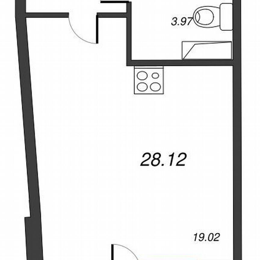 Квартира-студия, 31,6 м², 2/22 эт.