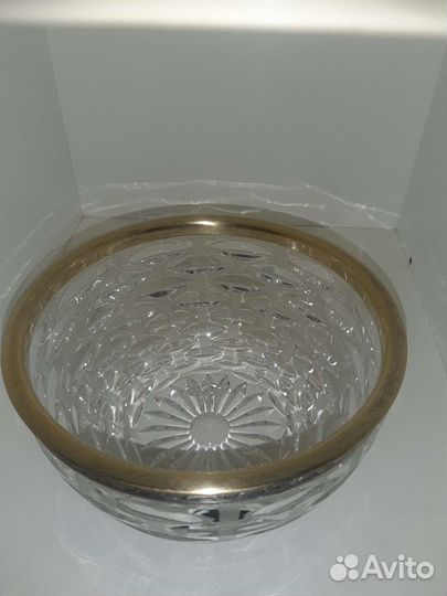 Салатник хрустальный с ободком СССР