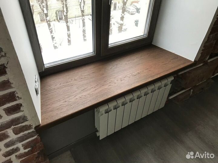 Подоконник деревянный из массива дуба