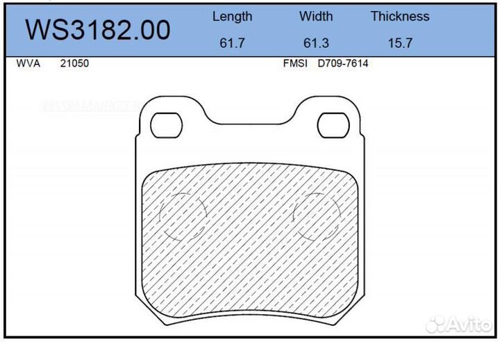 Jeenice WS3182.00 Колодки тормозные дисковые зад