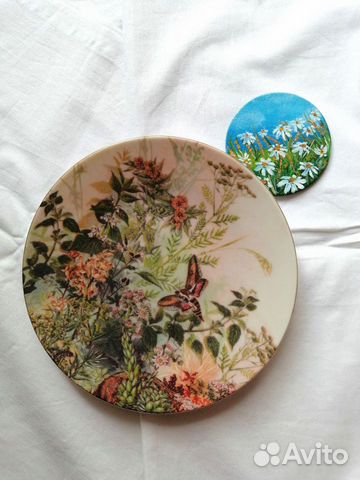 Декоративная тарелка с бабочкой Чехия