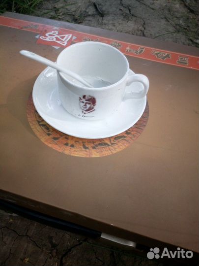 Чашка+ блюдце+ ложка фарфор С.Есенин