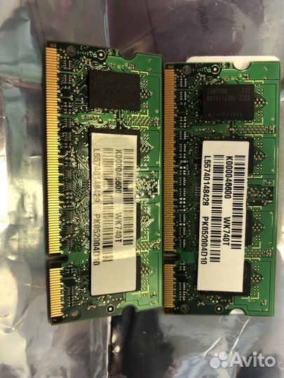 Оперативная память sodimm samsung 2x512